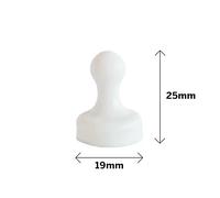 Set di 6 calamite al neodimio forma PEDINA bianca 19x25 mm