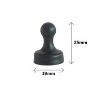 Set di 6 calamite al neodimio forma PEDINA nera 19x25 mm
