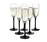 Set di 6 calici da champagne 180 ml/scatola di presentazione nero stelo