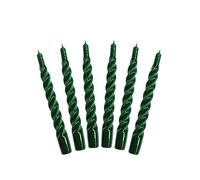 Set di 6 candele attorcigliate prodotte in Italia - 25 colori disponibili, lunga durata di combustione di 5 ore, coniche, laccate, non profumate, 2,2 x 21 cm