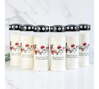 Set di 6 candele Hofer, durata 7 giorni - L'originale [Black Sorrow] candele di lutto con coperchio | lume funerario con motivo e scritta | Candele per decorazione funeraria e decorazione funeraria
