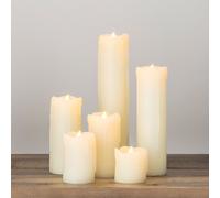 SET DI 6 CANDELE LED A PILASTRO IN VERA CERA COLATE CANDELE ELETTRICHE DECORATIV
