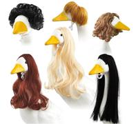 Set di 6 cappucci per parrucca a forma di oca, per ornamenti da giardino, oche da giardino e portico, colori vivaci, materiale