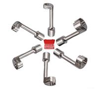 Set di 6 chiavi a bussola per tubo del carburante diesel, anello aperto dalla misura 12 alla misura 19 mm, per uso meccanico