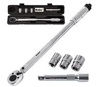 Set di 6 chiavi dinamometriche da 28 - 210 Nm 1/2" CV con 3 bussole e prolunga con valigetta +/- 4% di tolleranza, chiave inglese precisa con cricchetto reversibile