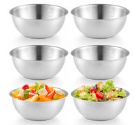 Set di 6 ciotole in acciaio inox, per insalata, snack, salse, cereali (17 cm, 0,7 L)
