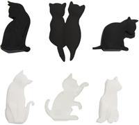 Set di 6 clip per bustine da tè in silicone resistente al calore, a forma di gatto, riutilizzabili, per borse, pennarelli, cibo, tè, sottobicchieri, utensili da cucina e gadget