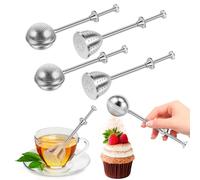 Set di 6 colini da tè per tè sfuso, teaballs con manico telescopico, in acciaio inox 304, Teezange, colino per tè, infusore, infusore, filtro per farina, spolverare zucchero, farina, spezie, polvere