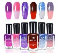 Set di 6 colori che cambiano colore, smalto per unghie per donne, ragazze, manicure a casa, controllo della temperatura, senza lampada UV (colorato C)