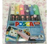 Set Di 6 Colori Mitsubishi Pencil Uni POSCA Posuka Extra-Fine 0.7Mm Giappone