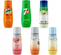 Set di 6 concentrati SodaStream: Mirinda + 7UP + Limone e Lime + Pompelmo + Aran