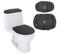 Set di 6 coperture for serbatoio WC, 3 paia, coperchi antipolvere universali durevoli elastici e for for accessori for l'arredo del bagno(Black)