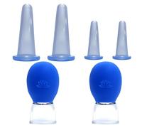 Set di 6 coppettazioni per viso, coppettazione facciale, in silicone, per il viso, per coppettazione, strumenti per la terapia della coppetta (blu)
