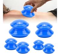 Set di 6 coppette in silicone per massaggio a tutto il corpo, dispositivo di terapia con 4 misure, anti-cellulite e sollievo dal dolore