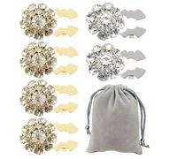 Set di 6 Copribottoni con Strass Oro e Argento - Copri Bottoni Gioiello Donna a Clip - Bottoni Decorativi Eleganti per Camicie, Abiti e Smoking