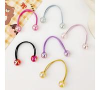 Set di 6 corde per capelli per ragazze, graziose corde per capelli, corde per capelli con palline, accessori per capelli per ragazze a coda di cavallo, elastici per capelli a coda di cavallo, set di