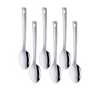 Set di 6 cucchiai da portata grandi, in acciaio inox placcato al titanio, con finitura a specchio, per buffet, banchetti, feste, vacanze, cene, lavabili in lavastoviglie (33,2 cm)