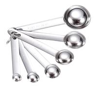 Set di 6 cucchiai dosatori da cucina in acciaio antiruggine con manico ergonomico, facili da pulire, lavabili in lavastoviglie, robusti cucchiai dosatori in acciaio antiruggine