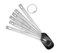 Set di 6 cucchiai dosatori in acciaio inox per ingredienti secchi e liquidi, misurini accurati, gadget da cucina