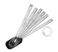 Set di 6 cucchiai in acciaio inox per misurazioni accurate, cucchiaino rettangolare con livellatore, strumento di misurazione da cucina, cucchiai dosatori in acciaio inox