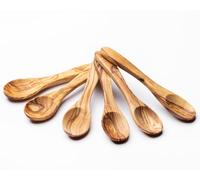 Set di 6 cucchiai in legno di ulivo da 6 cucchiaini in legno di ulivo realizzati a mano da 14,2 cm