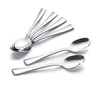 Set di 6 cucchiaini da dessert in acciaio inox da 13 cm, lavabili in lavastoviglie, per caffè, dessert, tè, antipasti