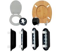 Set di 6 cuscinetti di ricambio per sedile WC, in plastica nera, antiurto, universali, con cuscinetti e paracolpi durevoli per ridurre il rumore, antiscivolo, kit di ricambio per coperchio e