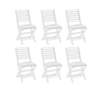 Set di 6 cuscini per sedie da esterno bianchi Tolve