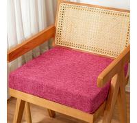 Set di 6 cuscini quadrati lavabili in memory foam, 40 x 40 x 5 cm, antiscivolo, quadrati, per cucina, giardino, soggiorno, patio, spesso lino