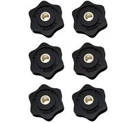 Set di 6 dadi ad alette M6, dadi a stella in ottone e plastica da 32 mm per macchinari, mobili e attrezzature per il fitness (10,5 × 5,5 × 16 mm)