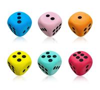Set di 6 Dadi da Gioco Grandi 38mm, Dadi Giganti Colorati a 6 Facce per Gioco dell'Oca, Giochi da Tavolo e Attività Didattiche, Accessori per Giochi di Società, 6 Colori Assortiti