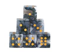 Set di 6 dadi in cristallo naturale, dadi multiuso con pietre preziose | Set di 6 dadi in cristallo naturale, multiuso, semi-preziosi, per mahjong, kit per regali da collezione