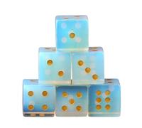 Set di 6 dadi in cristallo naturale, dadi multiuso con pietre preziose | Set di 6 dadi in cristallo naturale, multiuso, semi-preziosi, per mahjong, kit per regali da collezione