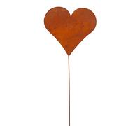 Set di 6 decorazioni da giardino a forma di cuore in ruggine, 80 cm