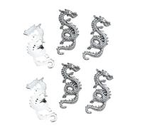 Set di 6 decorazioni in metallo 3D Snake Dragon per manicure per salone e casa