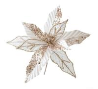 Set di 6 decorazioni natalizie glitterate a forma di stella di Natale, con pali per un facile posizionamento sugli alberi e decorazioni natalizie, adatte per matrimoni, feste ed eventi stagionali (oro