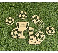 Set di 6 decorazioni per cupcake a forma di scarpette da calcio e palline, in acrilico, a specchio, color oro, decorazioni per torte