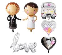 Set Di 6 Decorazioni Per Palloncini Nuziali, Eleganti Palloncini Decorativi Per Matrimoni, Palloncini Nuziali In Foglio Di Alluminio, Decorazioni Per Feste Di Matrimonio, Feste Di Fidanzamento