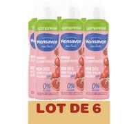 Set Di 6 Deodoranti Monsavon Al Latte Melograno Ibisco Pietra Di Allume 6x100ml
