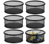 Set di 6 dispenser per graffette, organizer da scrivania in metallo a rete, piccoli porta accessori per scuola, ufficio, casa, cassetto e archiviazione desktop