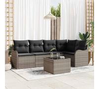 Set di 6 divani da giardino, in polyrattan, per terrazze, balcone, piedini regolabili, tessuto a mano, set di conversione per esterni