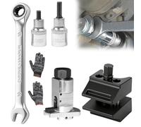 Set di 6 Divaricatore Ammortizzatore, Strumento per Divaricatore Puntone, Spargitore per Ammortizzatore, Divaricatore per Puntone dello Sterzo, Attrezzi per Mozzi Ruota con Chiave Guanti, Auto Furgoni