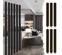 Set di 6 divisori in metallo nero moderno da pavimento a soffitto divisorio per studio e ufficio, regolabili 248 cm, doghe personalizzate, elegante separatore spaziale