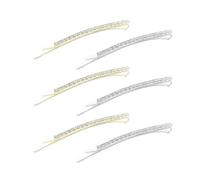 Set di 6 eleganti forcine per capelli francesi con strass metallici, set di 6 clip per frangia laterale, da donna, per uso quotidiano