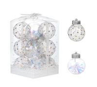 Set di 6 eleganti sfere per albero di Natale a rete, per casa e ufficio, decorazioni natalizie