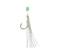 Set di 6 esche luminose per pesca a forma di piuma di sgombro con pelle di pesce elastica e velluto biomimetico, per spigola d'acqua dolce, merluzzo e sgombro, compatibili con rig, linea principale da