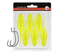 Set di 6 esche morbide da pesca a forma di girino, 10 cm, coda lunga 100 g, wobblers affondanti per pescatori (giallo)