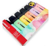 Set Di 6 Evidenziatori Stabilo Boss Pastel Originali In Porta Pennarelli Pratico