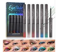 Set di 6 eyeliner liquido Chameleon, glitter altamente pigmentato, cangiante, metallico, satinato, multiriflettente, eyeliner glitterato, ombretto luccicante di lunga durata, matita per trucco (B)
