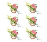 Set Di 6 Facile Da Usare Wood Osters Pasqua Eggs Legno Portatovaglioli Accessori Fornire Qualsiasi Tavolo Tema Decorazione Della Festa Fascino